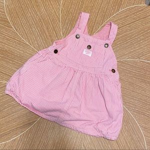 Vintage Oshkosh B’Gosh Pink Striped Overall Jumper